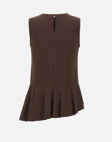 KAOS Blusa smanicata in misto viscosa BROWN Donna 