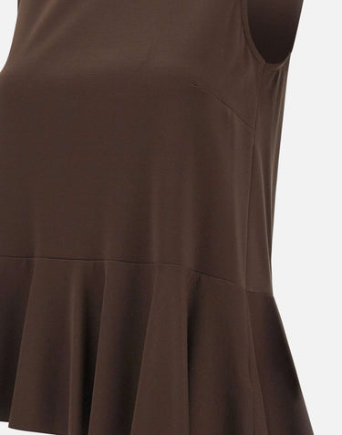 KAOS Blusa smanicata in misto viscosa BROWN Donna 