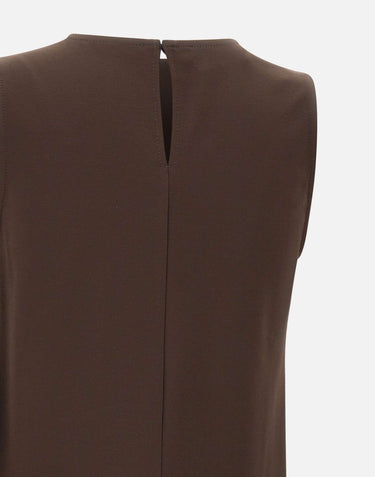 KAOS Blusa smanicata in misto viscosa BROWN Donna 