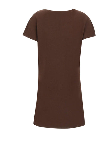 KAOS Abito corto in maglia BROWN Donna 