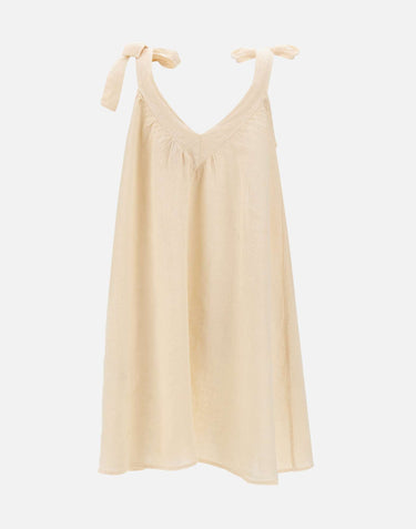 KAOS Abito corto in lino BEIGE Donna 