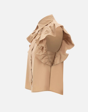 KAOS Camicia con volant BROWN Donna 