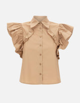 KAOS Camicia con volant BROWN Donna 
