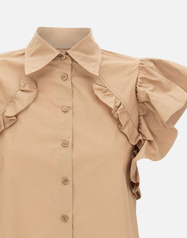 KAOS Camicia con volant BROWN Donna 