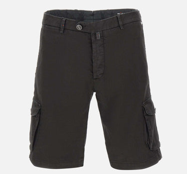 KITON Shorts cotone e lino BLACK Uomo 
