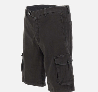KITON Shorts cotone e lino BLACK Uomo 