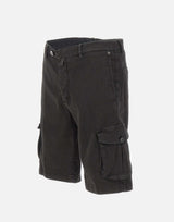 KITON Shorts cotone e lino BLACK Uomo 