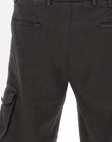 KITON Shorts cotone e lino BLACK Uomo 
