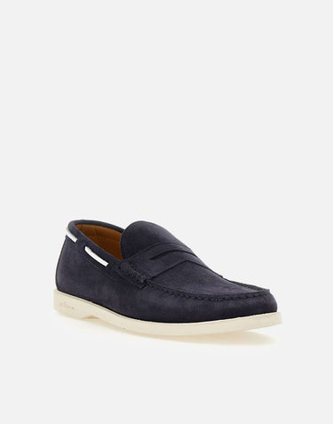 KITON Mocassini in pelle scamosciata BLUE Uomo 