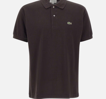 LACOSTE Polo in cotone piquet BROWN Uomo 