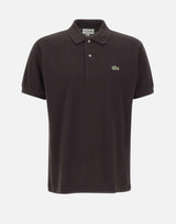 LACOSTE Polo in cotone piquet BROWN Uomo 