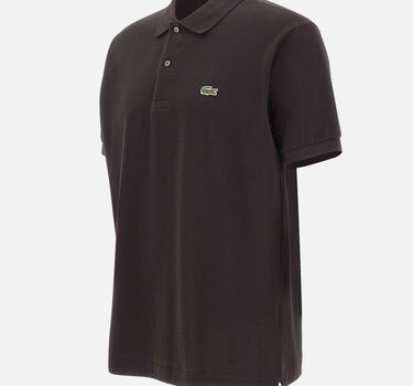 LACOSTE Polo in cotone piquet BROWN Uomo 