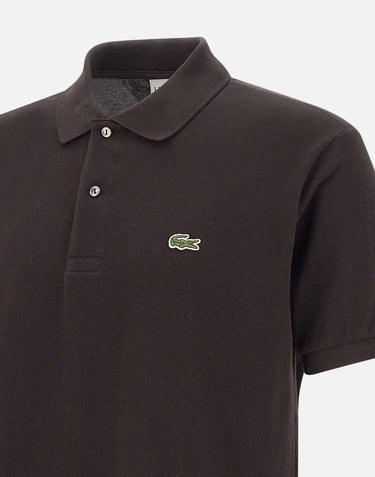 LACOSTE Polo in cotone piquet BROWN Uomo 