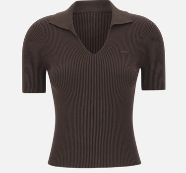 LACOSTE Polo slim fit a costine BROWN Donna 