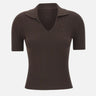 LACOSTE Polo slim fit a costine BROWN Donna 