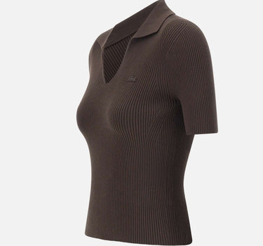 LACOSTE Polo slim fit a costine BROWN Donna 