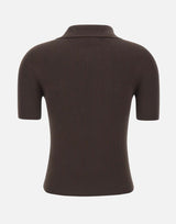 LACOSTE Polo slim fit a costine BROWN Donna 