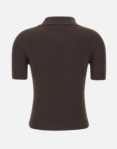 LACOSTE Polo slim fit a costine BROWN Donna 