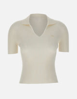 LACOSTE Polo slim fit a costine WHITE Donna 