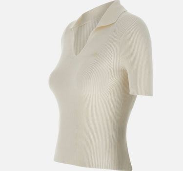 LACOSTE Polo slim fit a costine WHITE Donna 