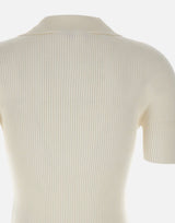 LACOSTE Polo slim fit a costine WHITE Donna 