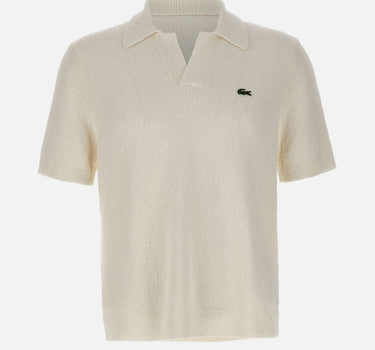LACOSTE Polo in maglia bouclé classic fit WHITE Uomo 
