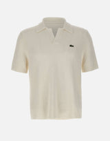 LACOSTE Polo in maglia bouclé classic fit WHITE Uomo 