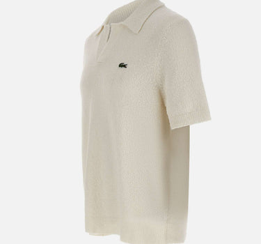 LACOSTE Polo in maglia bouclé classic fit WHITE Uomo 