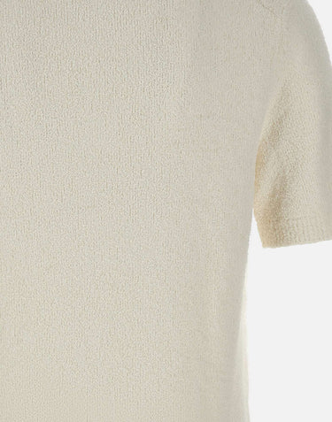 LACOSTE Polo in maglia bouclé classic fit WHITE Uomo 
