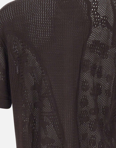 Camicia in maglia di pizzo con coccodrillo AH0796 3LA LACOSTE 