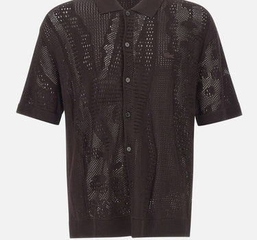 Camicia in maglia di pizzo con coccodrillo AH0796 3LA LACOSTE 