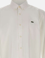 LACOSTE Camicia regular fit in popeline WHITE Uomo 