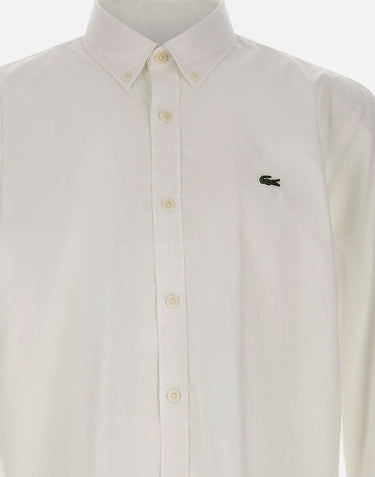 LACOSTE Camicia regular fit in popeline WHITE Uomo 