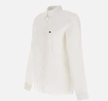LACOSTE Camicia in lino WHITE Uomo 