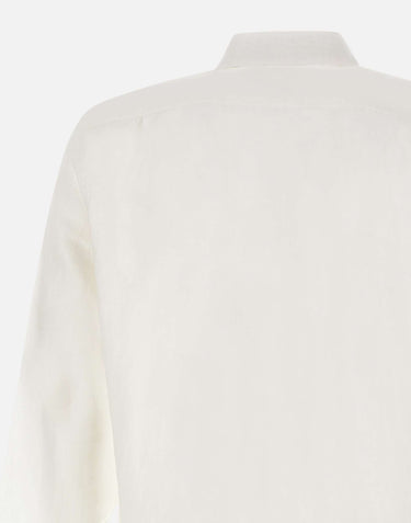 LACOSTE Camicia in lino WHITE Uomo 