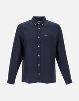 LACOSTE Camicia in lino BLUE Uomo 