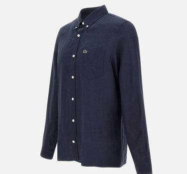 LACOSTE Camicia in lino BLUE Uomo 