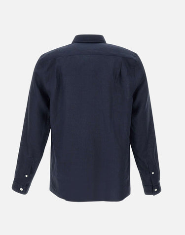 LACOSTE Camicia in lino BLUE Uomo 