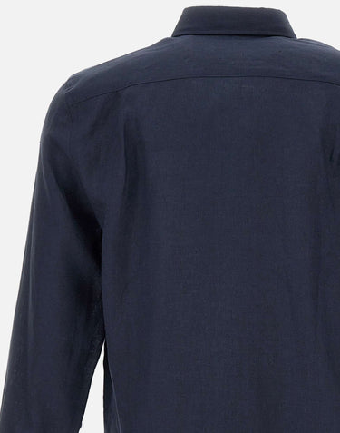 LACOSTE Camicia in lino BLUE Uomo 