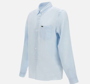 LACOSTE Camicia in lino Light Blue Uomo 