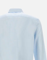 LACOSTE Camicia in lino Light Blue Uomo 