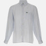 LACOSTE Camicia di lino a righe Light Blue Uomo 
