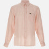 LACOSTE Camicia di lino a righe Pink Uomo 