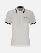 LACOSTE Polo slim fit a coste WHITE Donna 