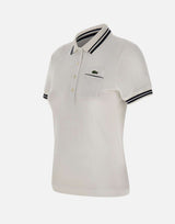 LACOSTE Polo slim fit a coste WHITE Donna 