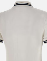 LACOSTE Polo slim fit a coste WHITE Donna 