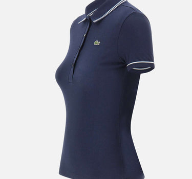 LACOSTE Polo slim fit con bordo a contrasto BLUE Donna 