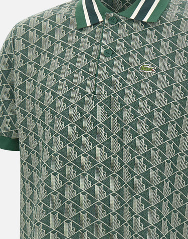 Polo in jacquard con monogramma DH1417 D1R LACOSTE 
