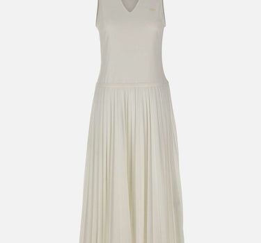 LACOSTE Abito lungo senza maniche plissettato WHITE Donna 