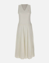 LACOSTE Abito lungo senza maniche plissettato WHITE Donna 
